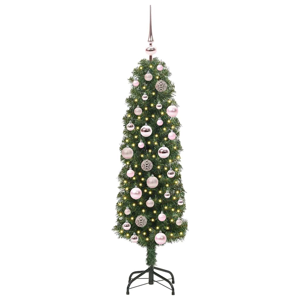 Kunstig juletre med 150 LED grønn 120 cm PVC og stål og plast