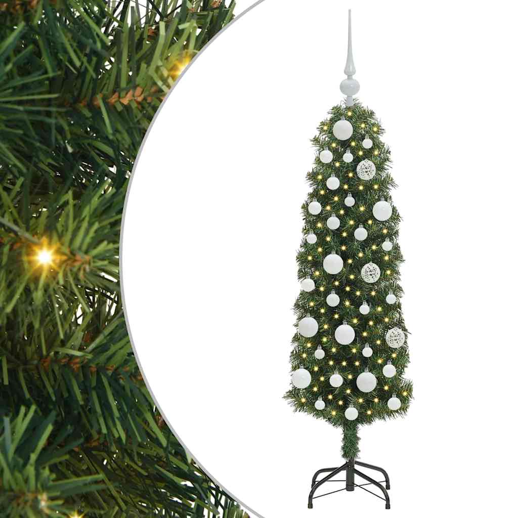 Kunstig juletre med 150 LED grønn 120 cm PVC og stål og plast