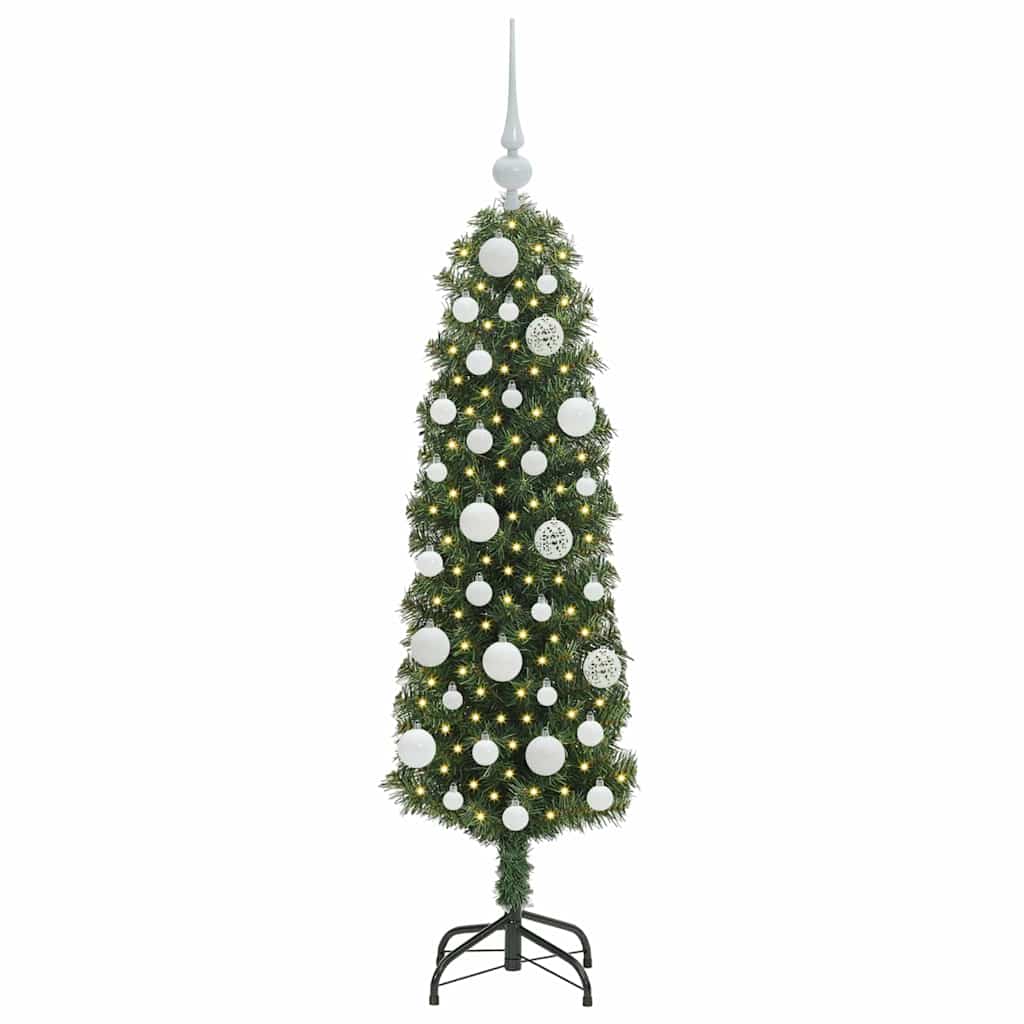 Kunstig juletre med 150 LED grønn 120 cm PVC og stål og plast
