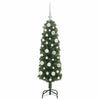 Kunstig juletre med 150 LED grønn 120 cm PVC og stål og plast