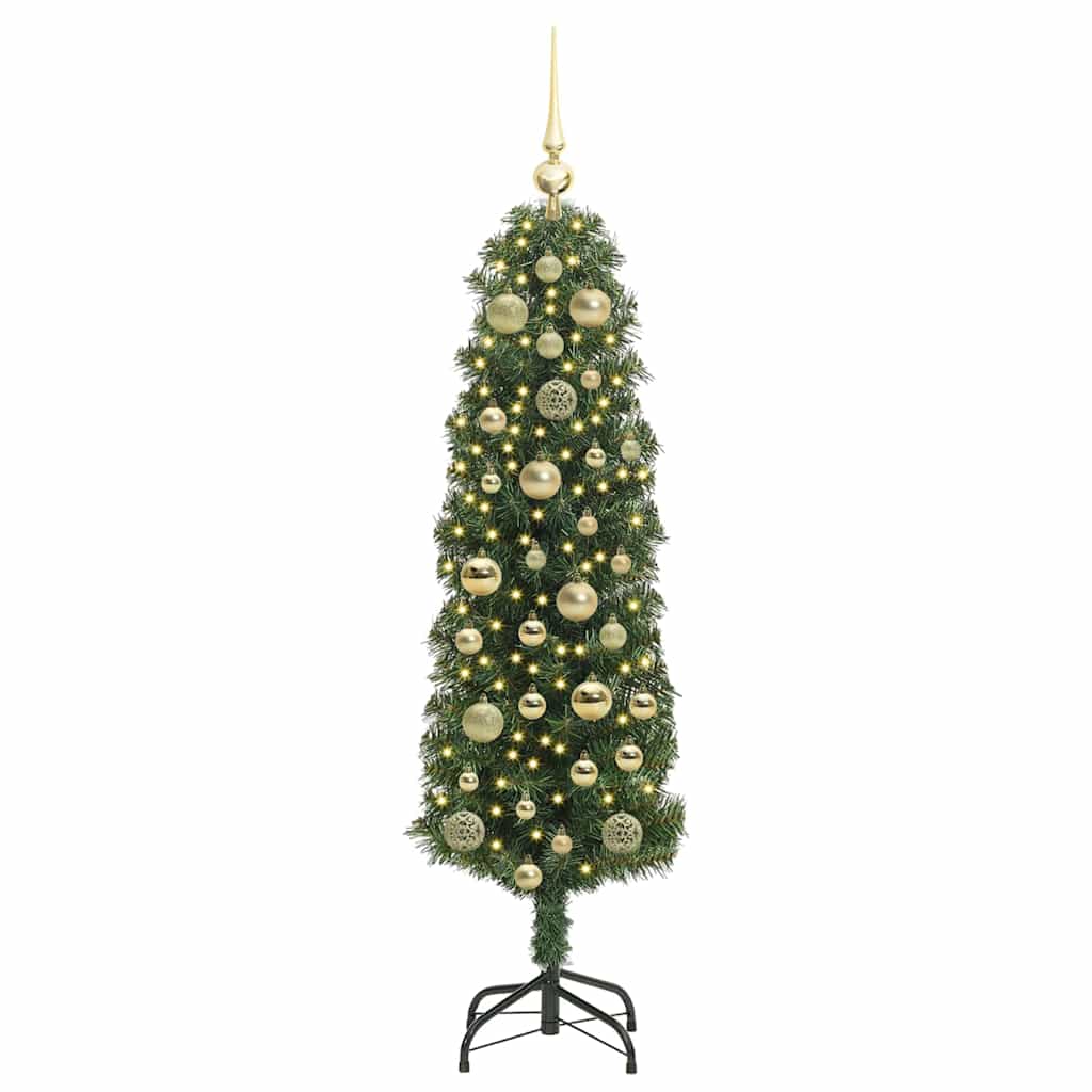 Kunstig juletre med 150 LED grønn 120 cm PVC og stål og plast