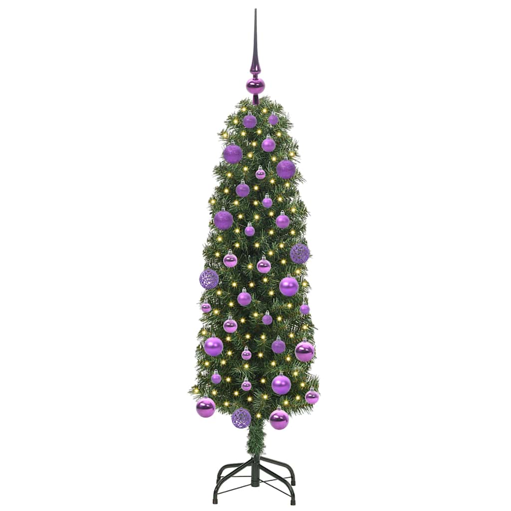 Kunstig juletre med 150 LED grønn 120 cm PVC og stål og plast