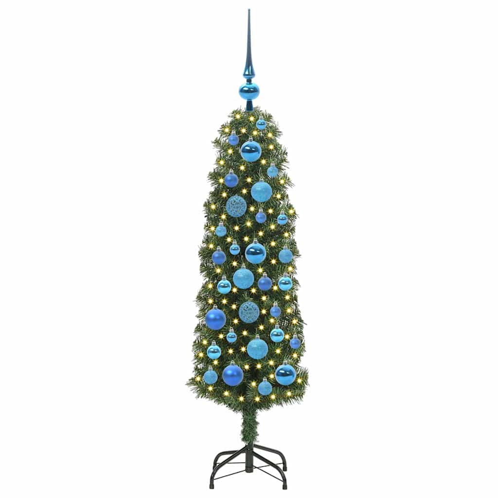 Kunstig juletre med 150 LED grønn 120 cm PVC og stål og plast