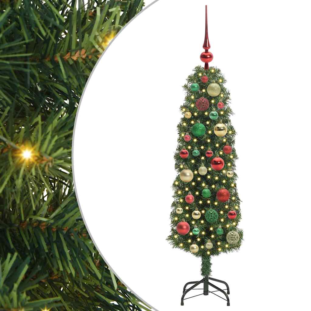 Kunstig juletre med 150 LED grønn 120 cm PVC og stål og plast