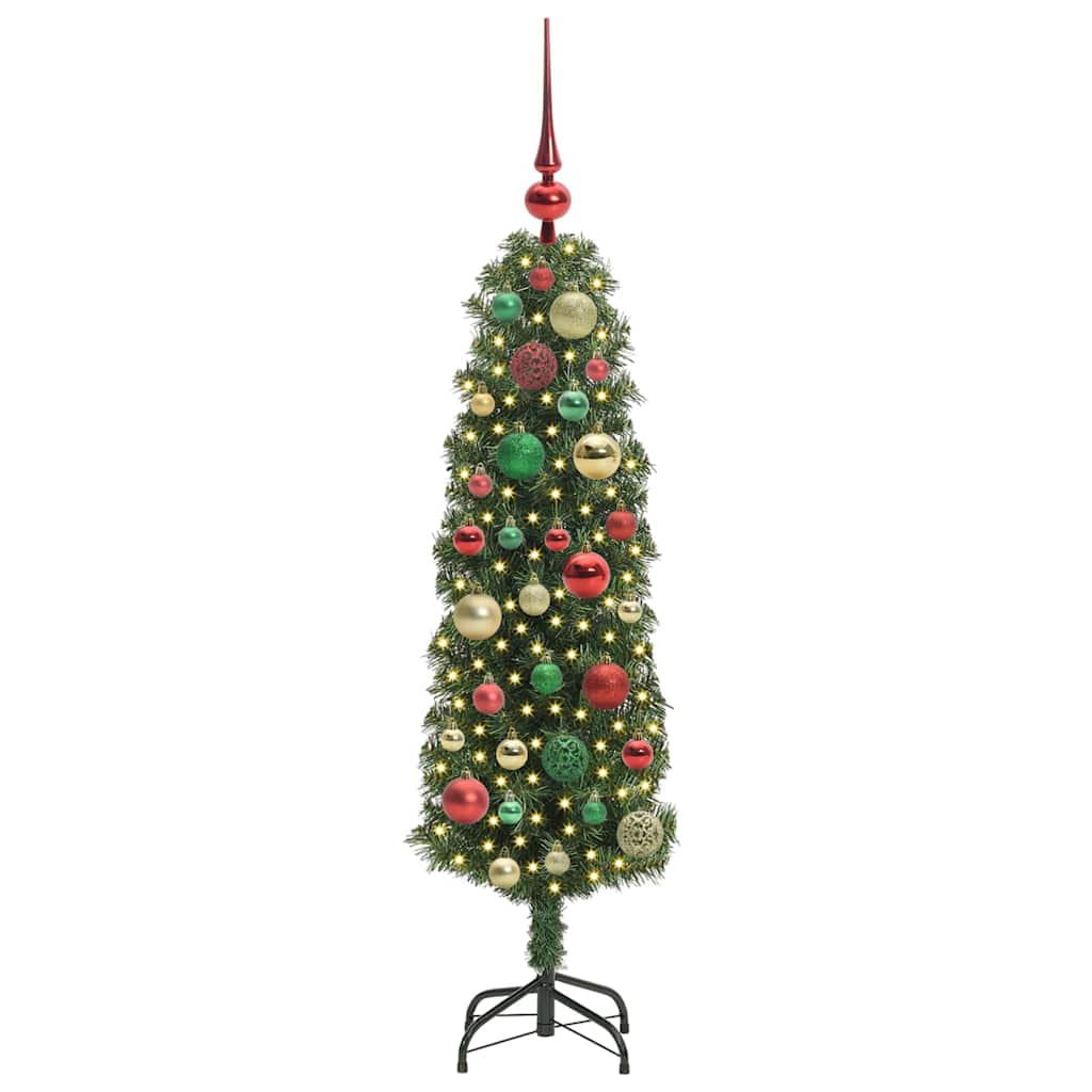 Kunstig juletre med 150 LED grønn 120 cm PVC og stål og plast