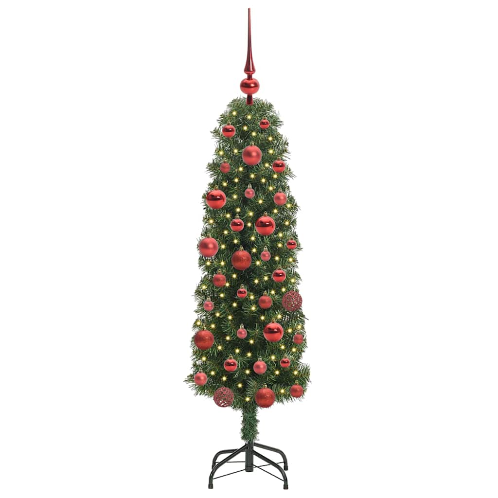 Kunstig juletre med 150 LED grønn 150 cm PVC og stål og plast
