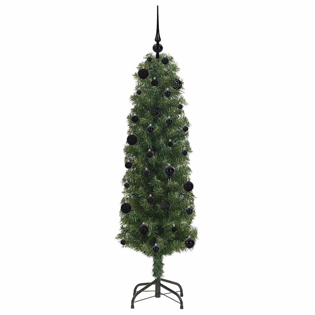 Kunstig juletre med 150 LED grønn 150 cm PVC og stål og plast vidaXL