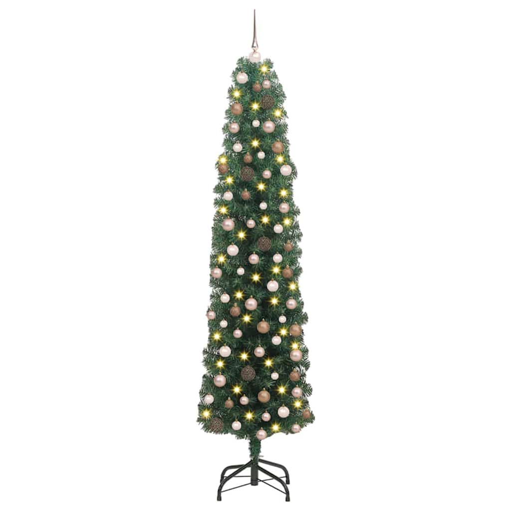 Kunstig juletre med 300 LED grønn 180 cm PVC og stål og plast