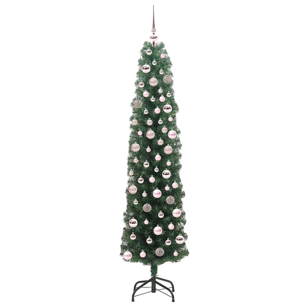Kunstig juletre med 300 LED grønn 180 cm PVC og stål og plast