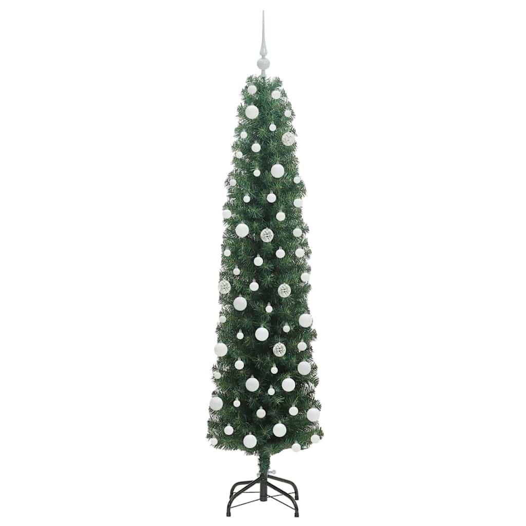 Kunstig juletre med 300 LED grønn 180 cm PVC og stål og plast