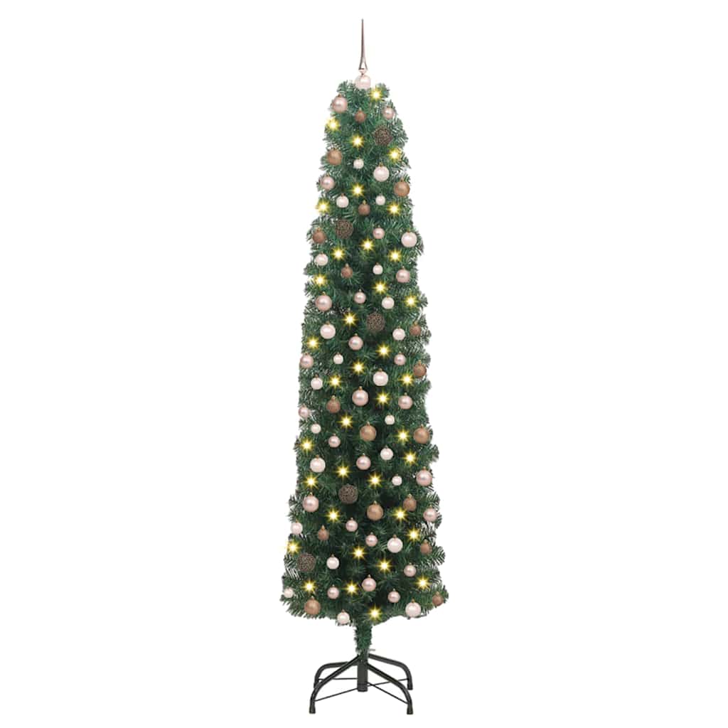 Kunstig juletre med 300 LED grønn 210 cm PVC og stål og plast