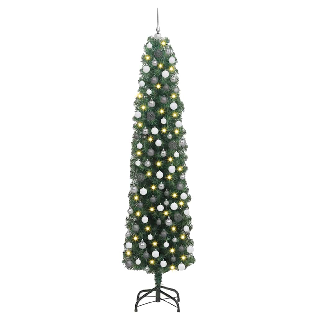 Kunstig juletre med 300 LED grønn 210 cm PVC og stål og plast
