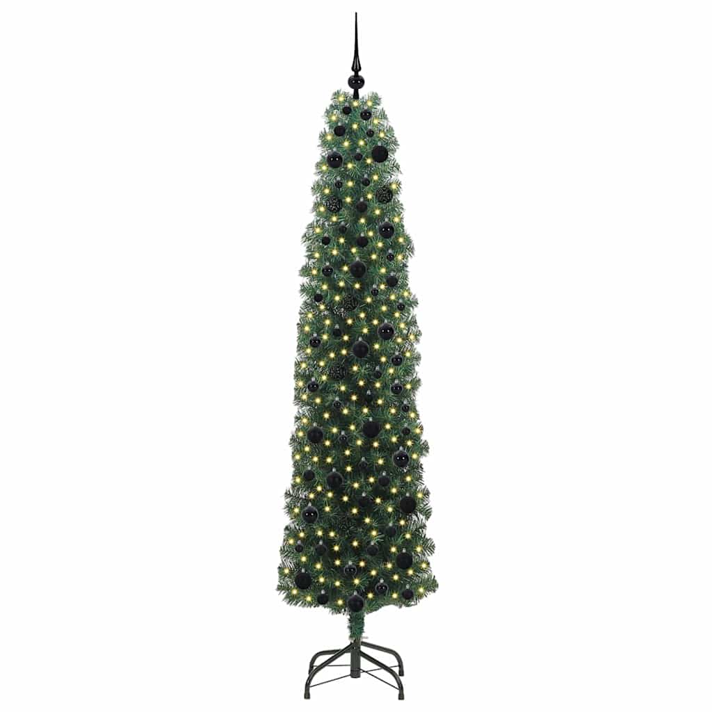 Kunstig juletre med 300 LED grønn 210 cm PVC og stål og plast