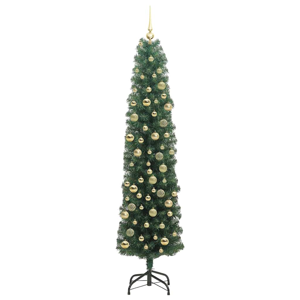 Kunstig juletre med 300 LED grønn 210 cm PVC og stål og plast
