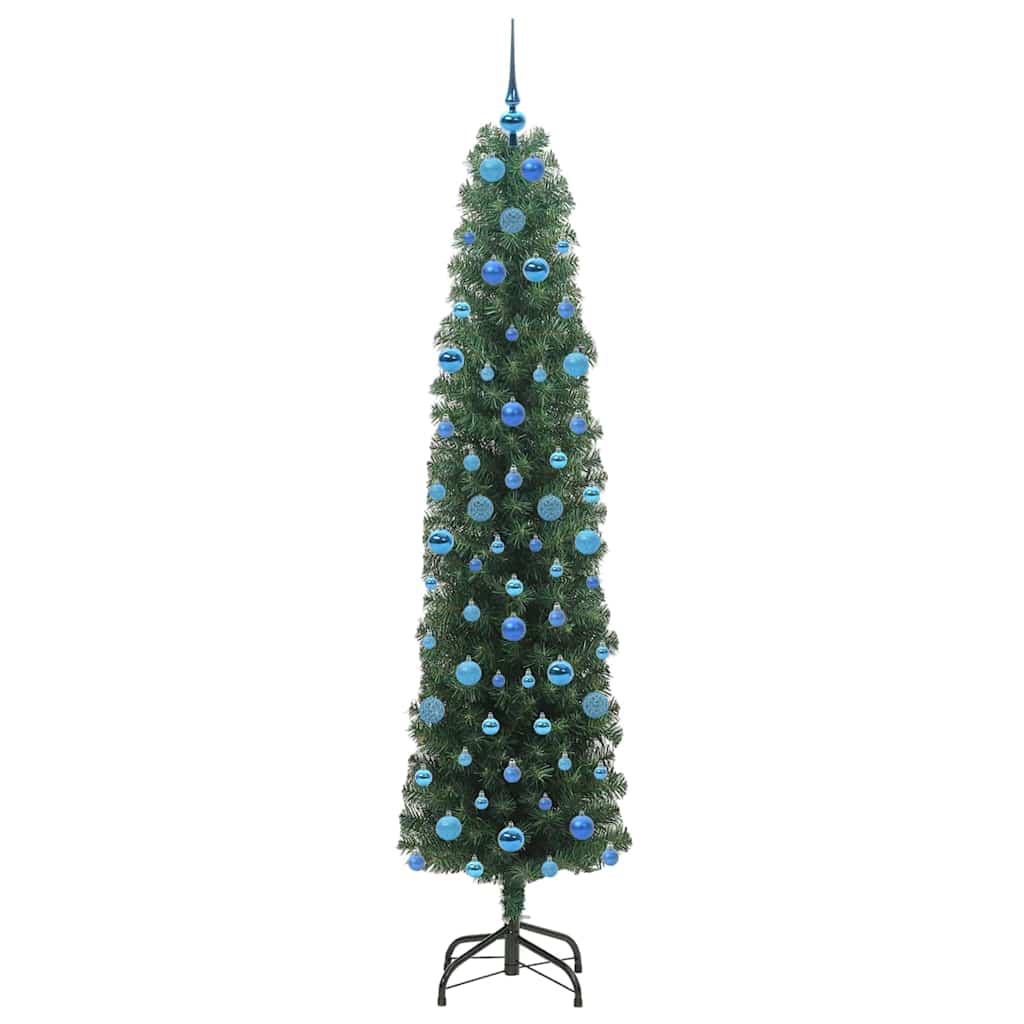 Kunstig juletre med 300 LED grønn 210 cm PVC og stål og plast