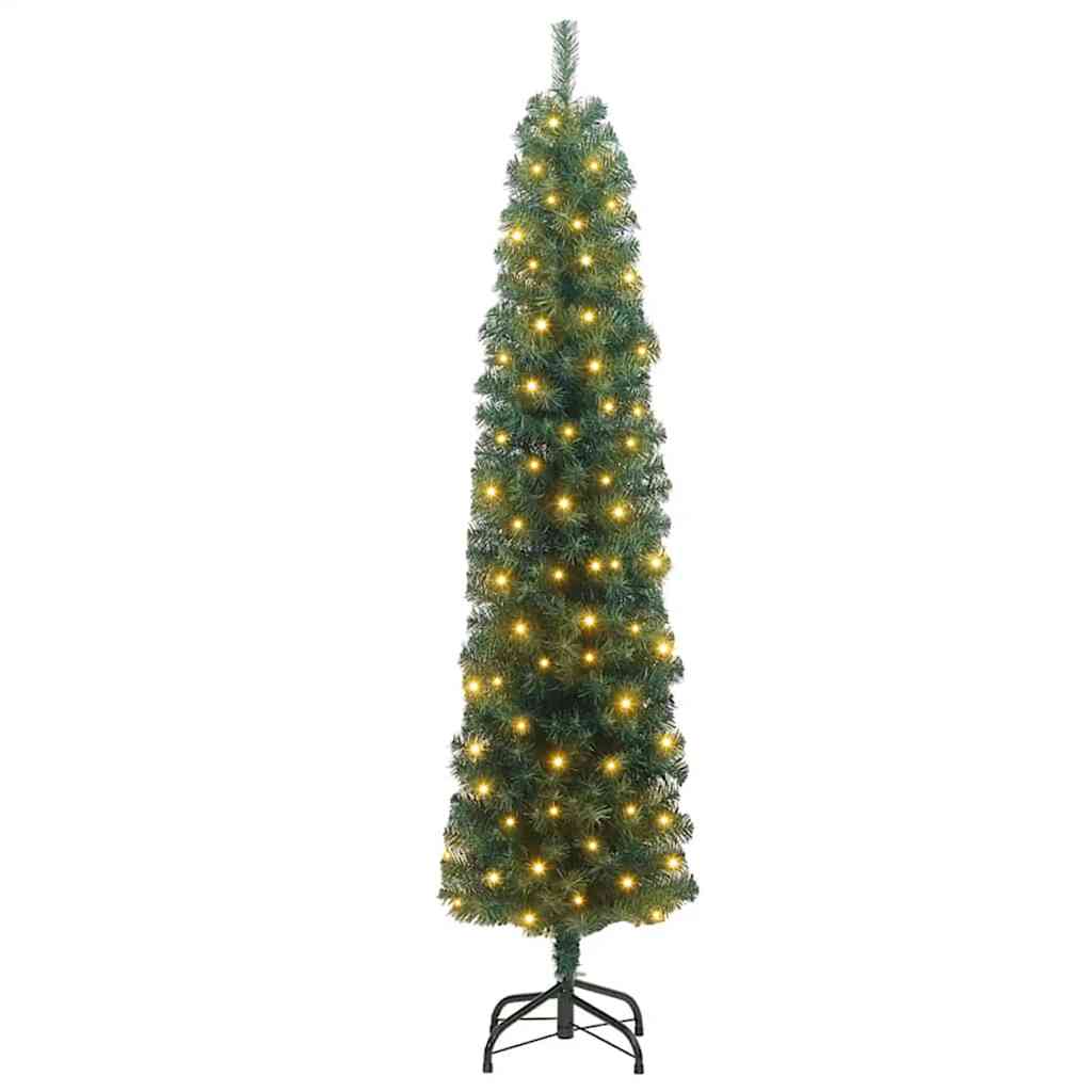 Kunstig juletre med 300 LED grønn 240 cm PVC og stål og plast