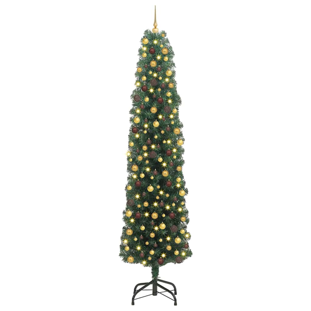 Kunstig juletre med 300 LED grønn 240 cm PVC og stål og plast