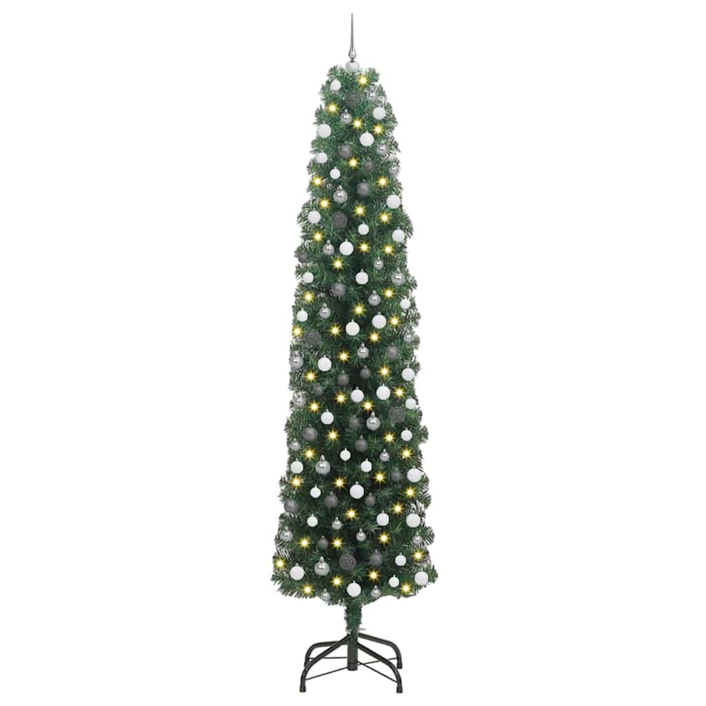 Kunstig juletre med 300 LED grønn 240 cm PVC og stål og plast
