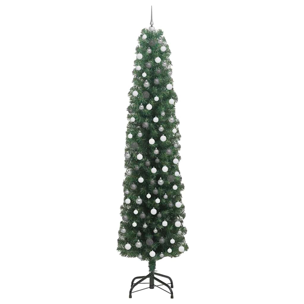 Kunstig juletre med 300 LED grønn 240 cm PVC og stål og plast