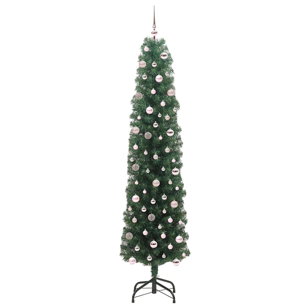 Kunstig juletre med 300 LED grønn 240 cm PVC og stål og plast vidaXL