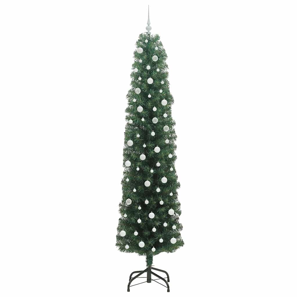 Kunstig juletre med 300 LED grønn 240 cm PVC og stål og plast vidaXL