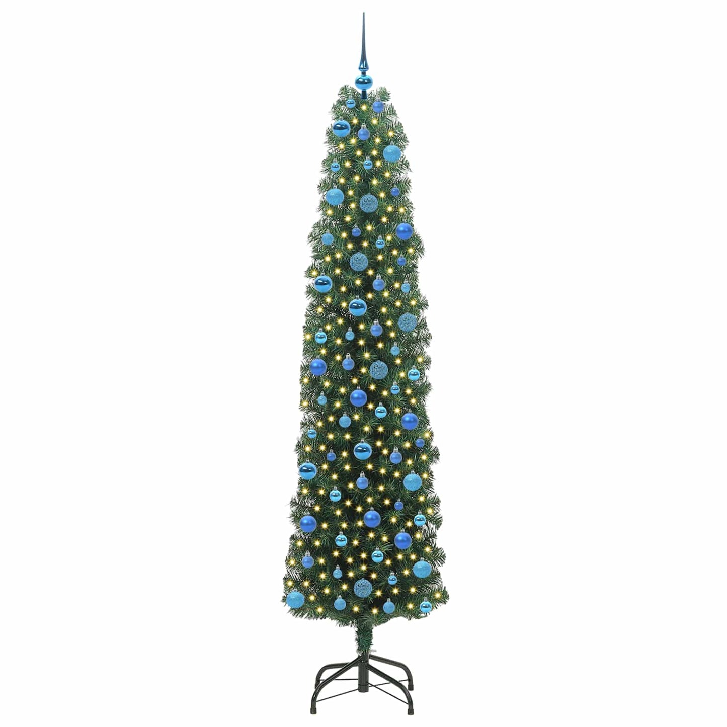 Kunstig juletre med 300 LED grønn 240 cm PVC og stål og plast vidaXL