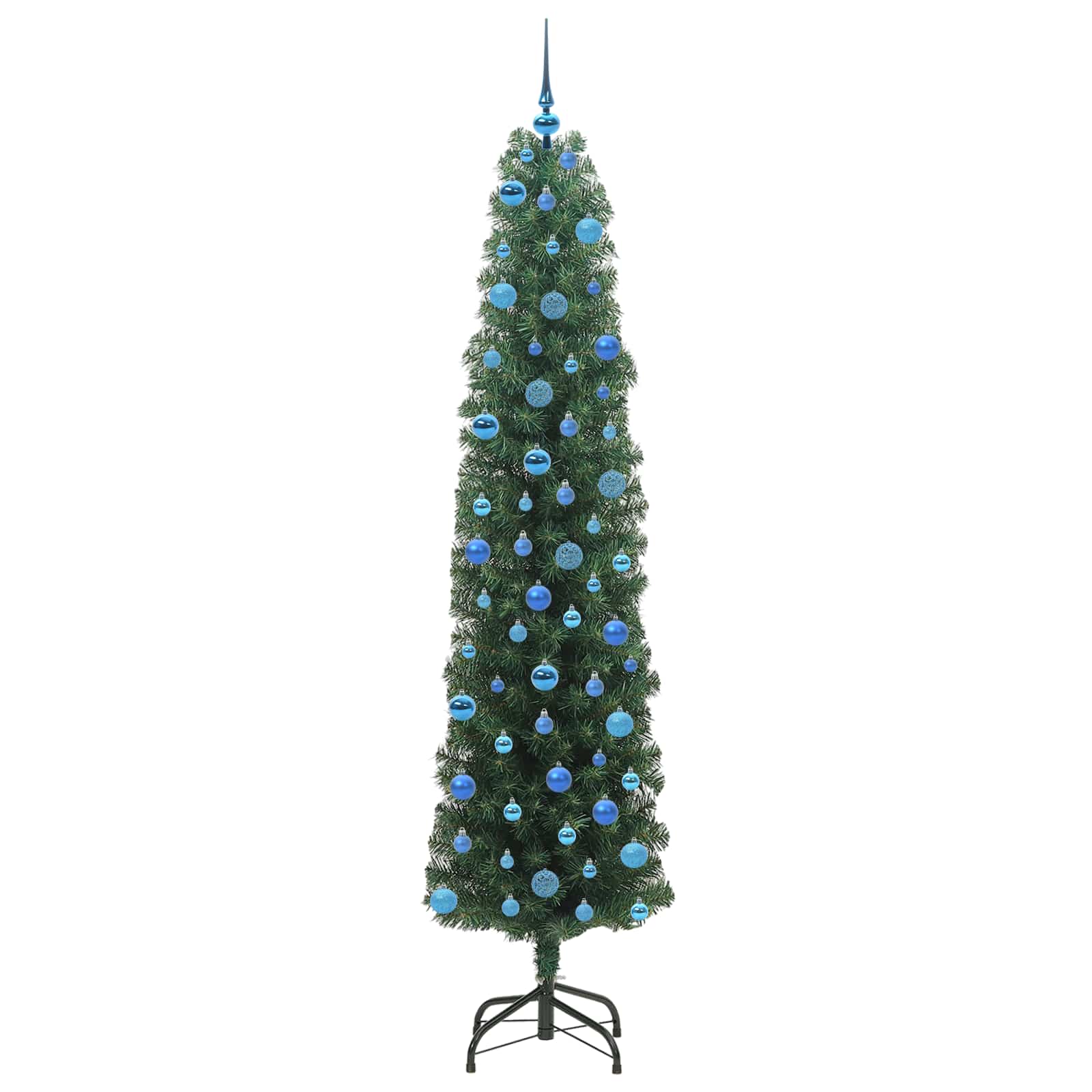 Kunstig juletre med 300 LED grønn 240 cm PVC og stål og plast vidaXL