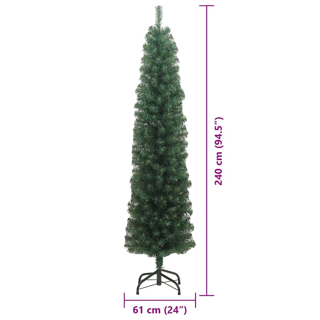 Kunstig juletre med 300 LED grønn 240 cm PVC og stål og plast