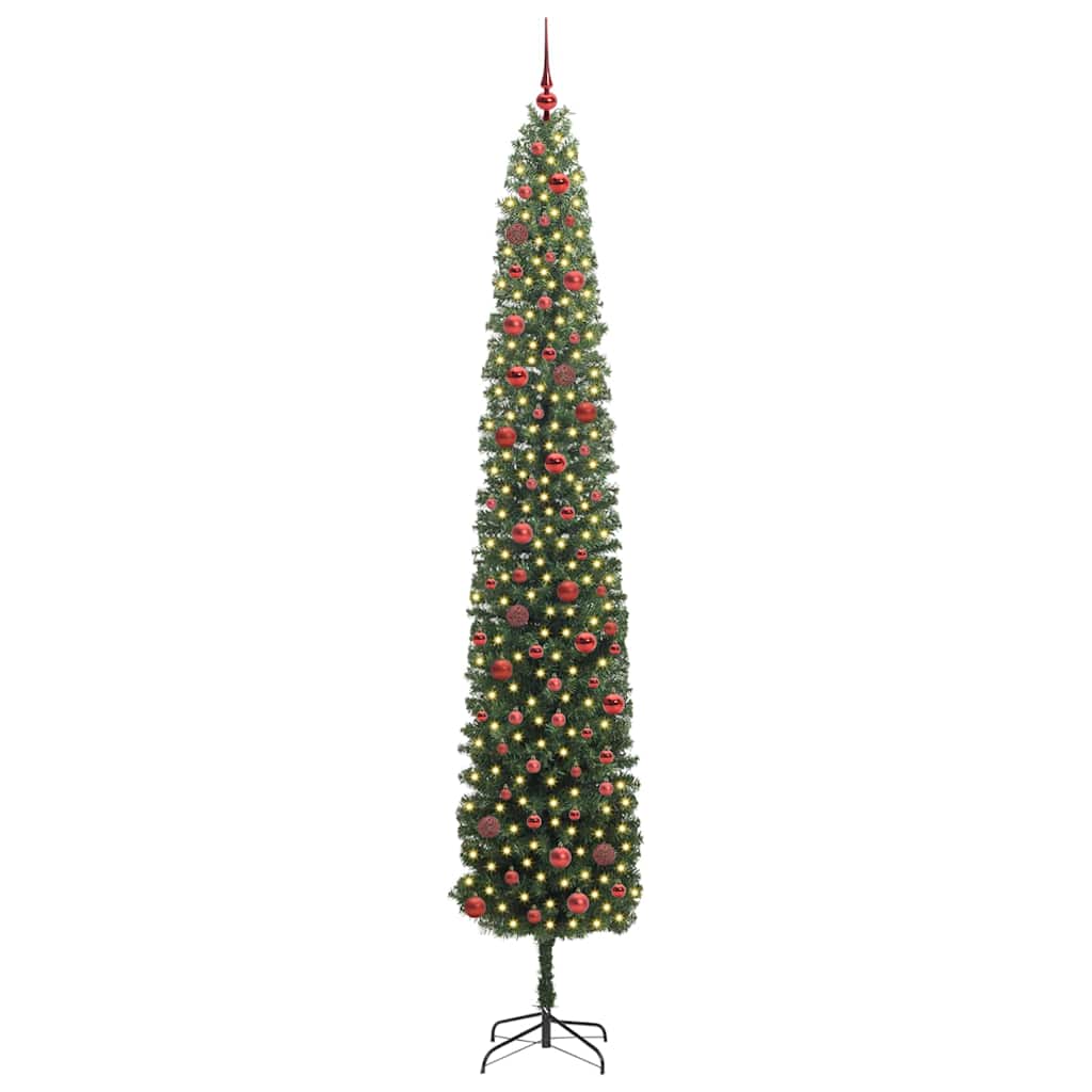 Kunstig juletre med 300 LED grønn 270 cm PVC og stål og plast