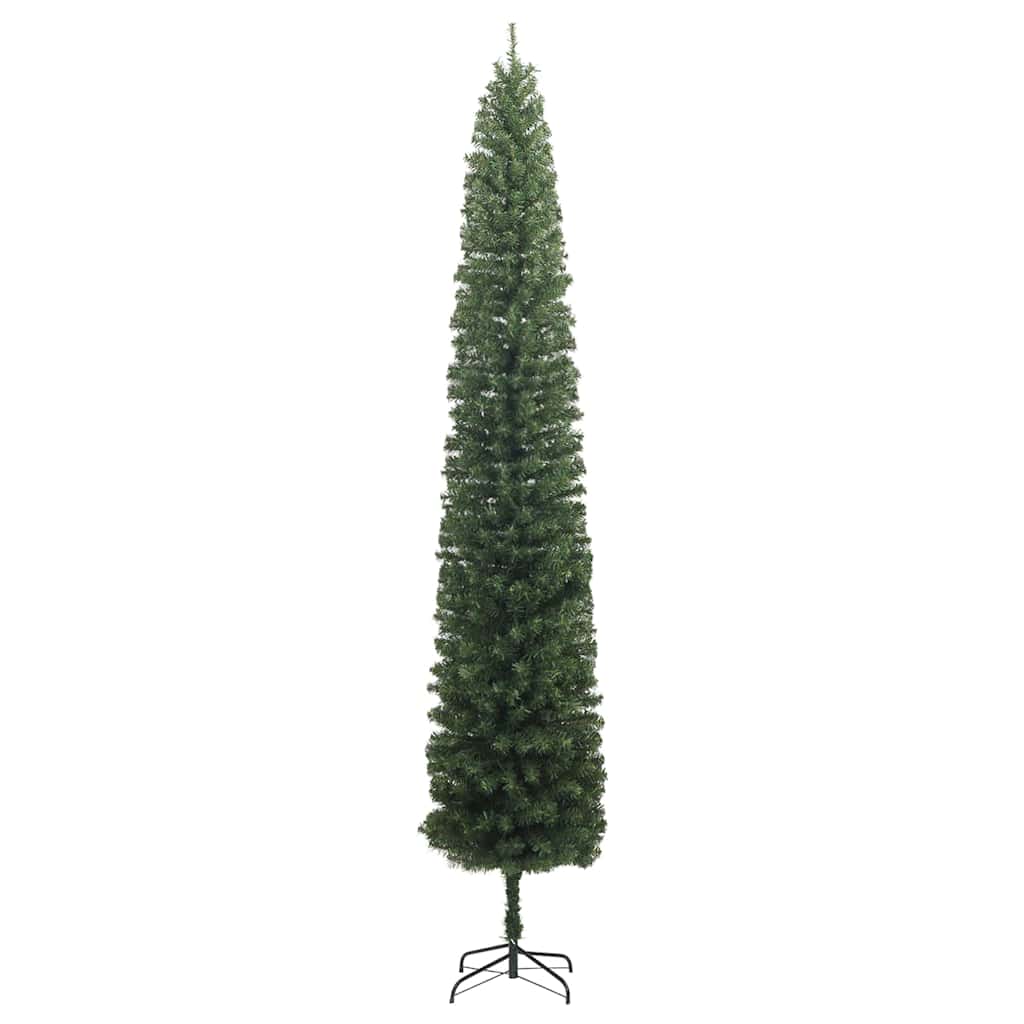 Kunstig juletre med 300 LED grønn 270 cm PVC og stål og plast vidaXL