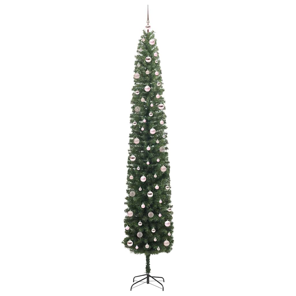Kunstig juletre med 300 LED grønn 270 cm PVC og stål og plast vidaXL