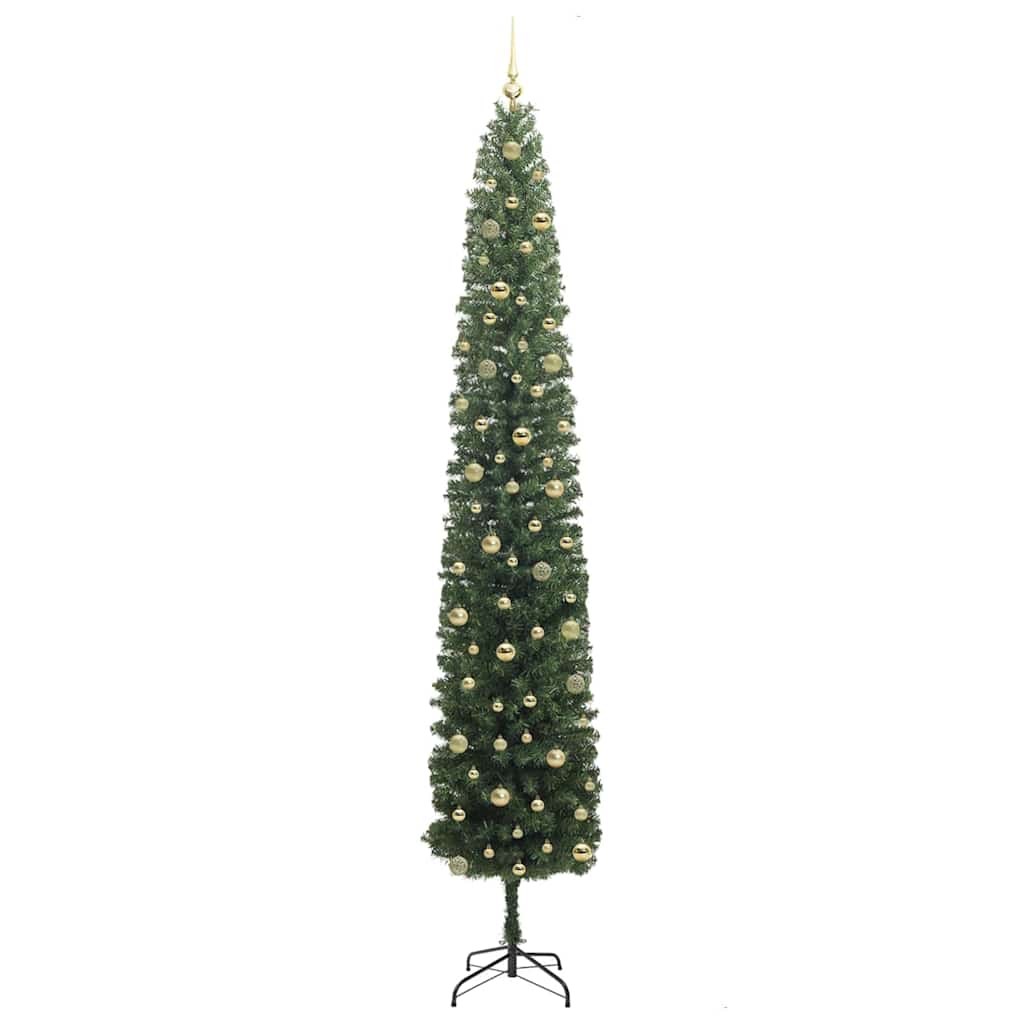 Kunstig juletre med 300 LED grønn 270 cm PVC og stål og plast
