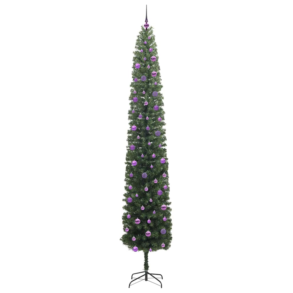 Kunstig juletre med 300 LED grønn 270 cm PVC og stål og plast vidaXL