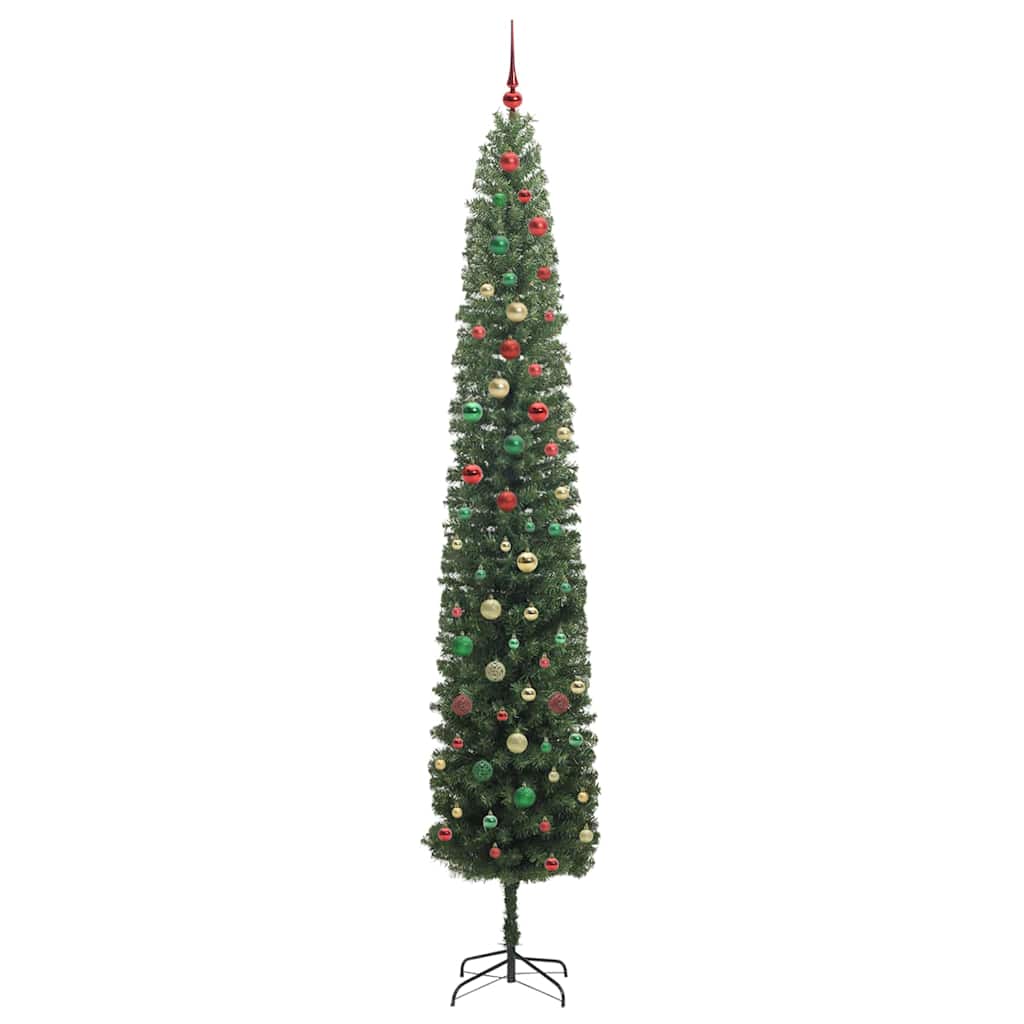 Kunstig juletre med 300 LED grønn 270 cm PVC og stål og plast