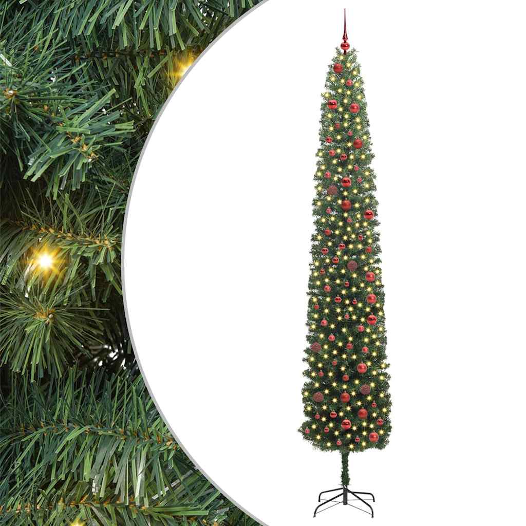 Kunstig juletre med 300 LED grønn 300 cm PVC og stål og plast