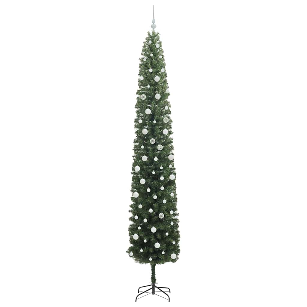 Kunstig juletre med 300 LED grønn 300 cm PVC og stål og plast vidaXL