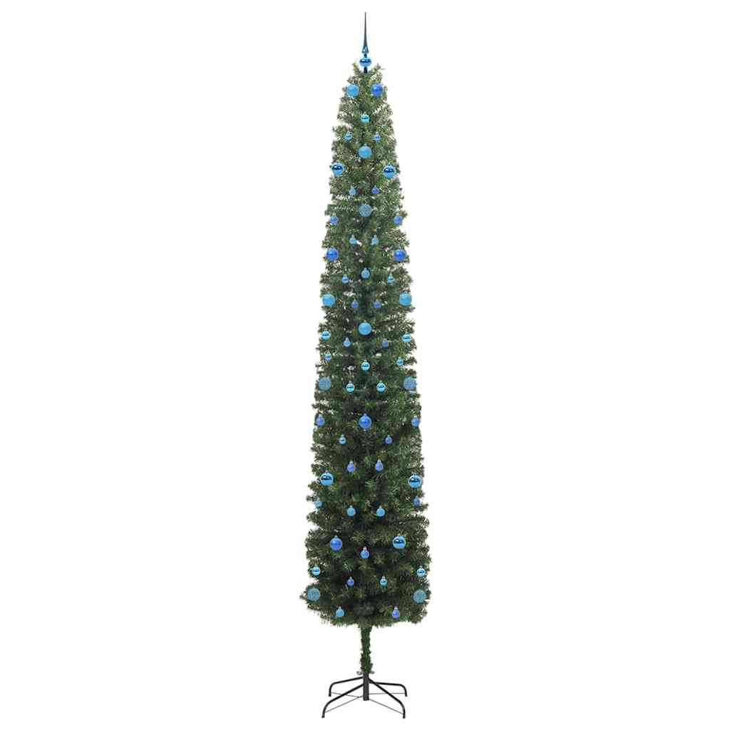 Kunstig juletre med 300 LED grønn 300 cm PVC og stål og plast vidaXL