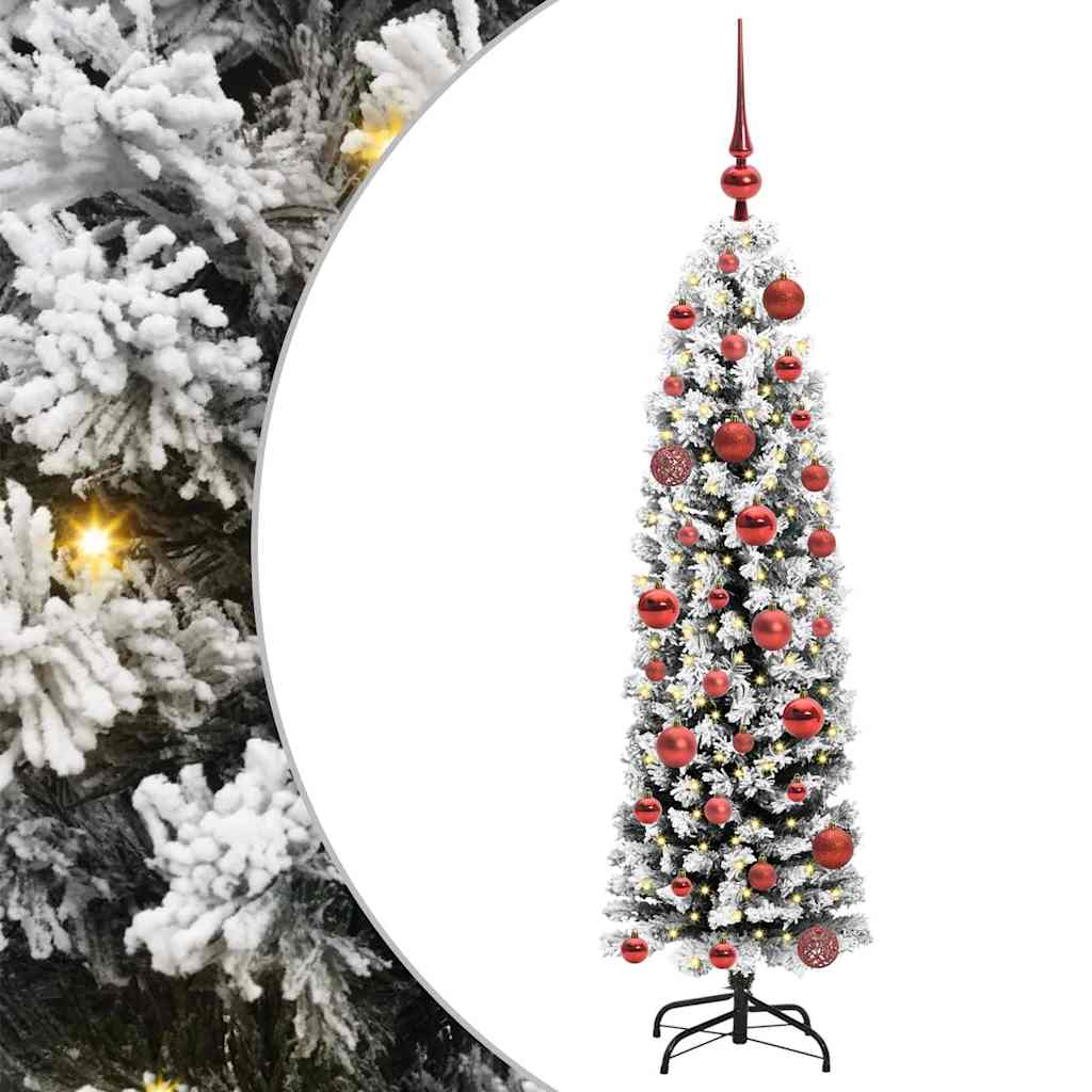 Kunstig juletre med 150 LED grønn 120 cm PVC og stål og plast