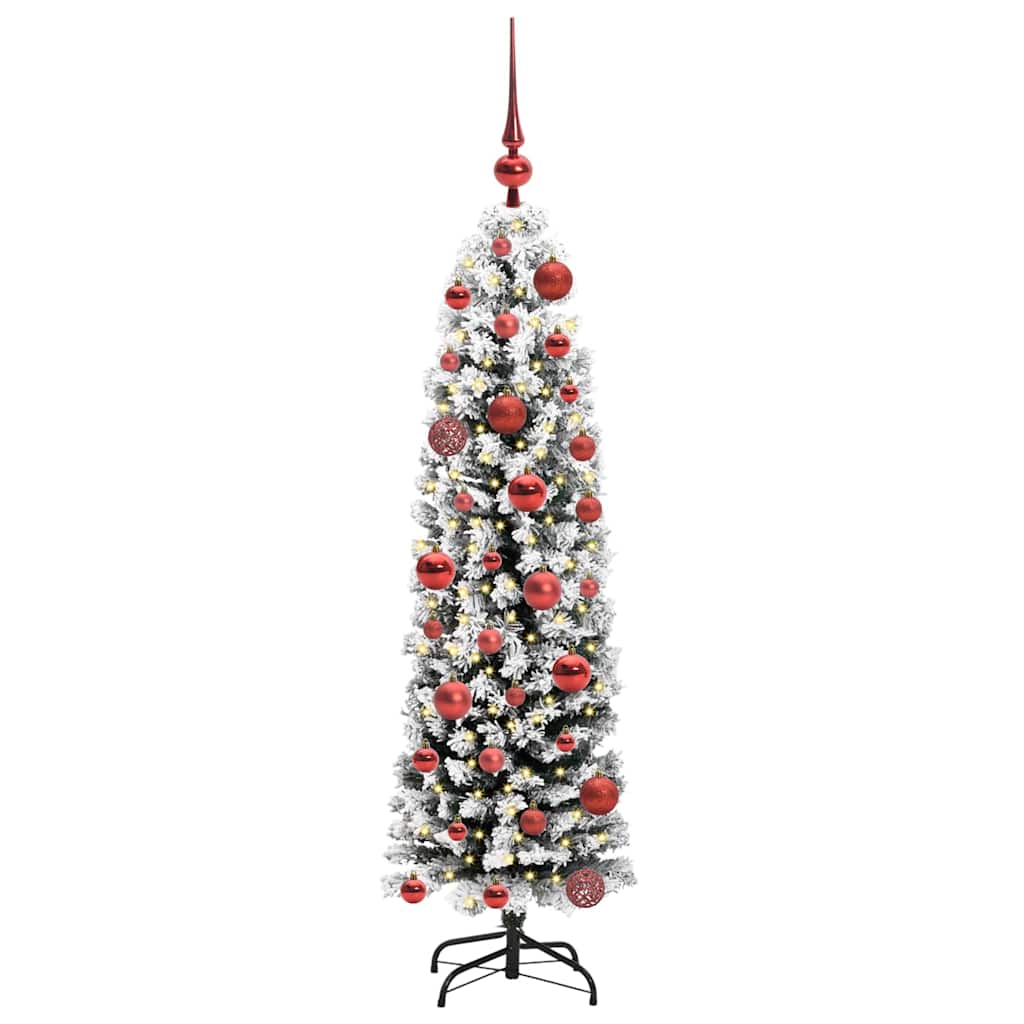 Kunstig juletre med 150 LED grønn 120 cm PVC og stål og plast