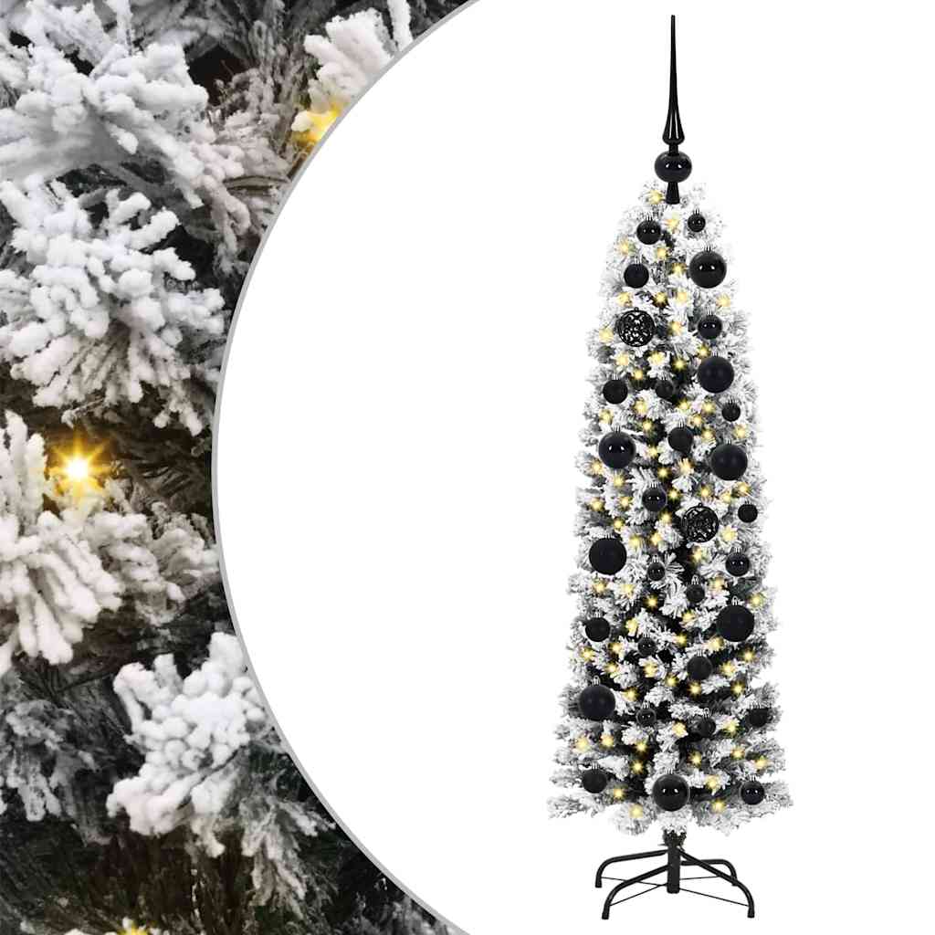 Kunstig juletre med 150 LED grønn 120 cm PVC og stål og plast
