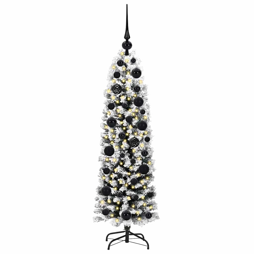 Kunstig juletre med 150 LED grønn 120 cm PVC og stål og plast