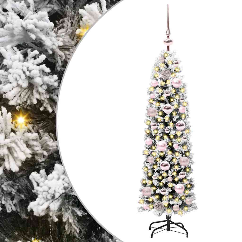 Kunstig juletre med 150 LED grønn 120 cm PVC og stål og plast