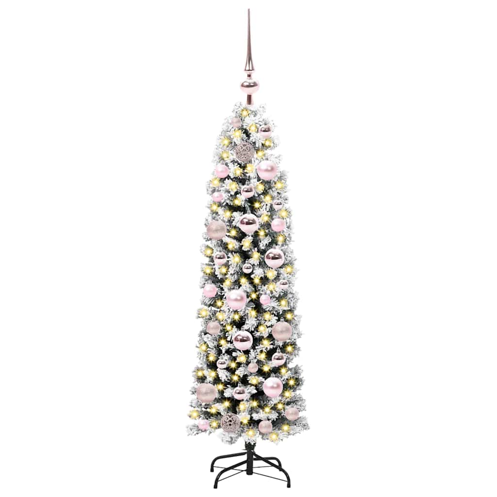 Kunstig juletre med 150 LED grønn 120 cm PVC og stål og plast