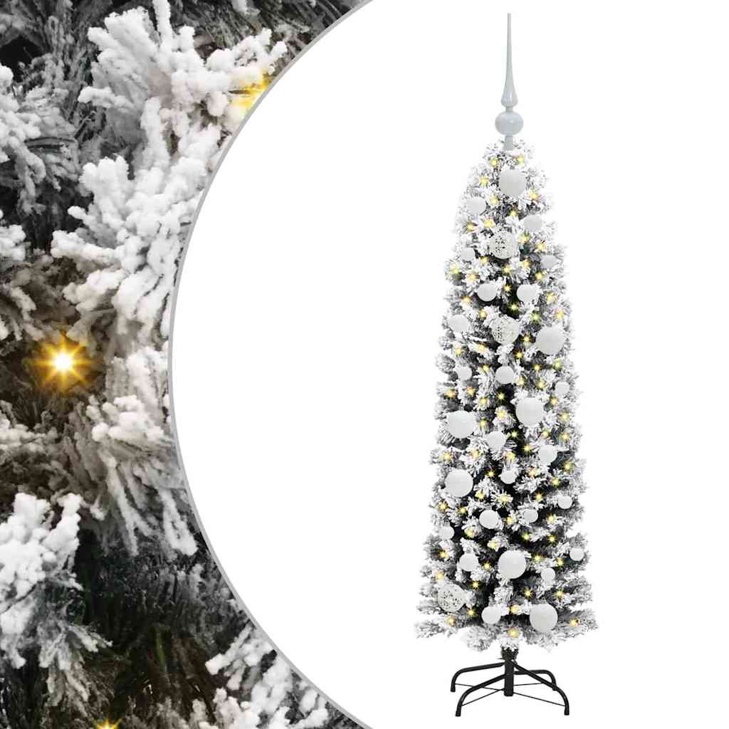 Kunstig juletre med 150 LED grønn 120 cm PVC og stål og plast