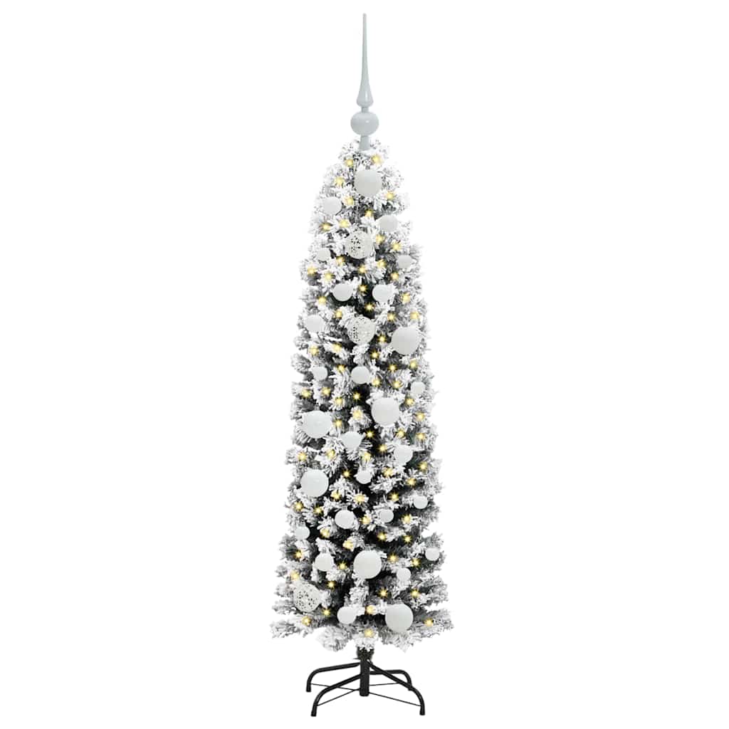 Kunstig juletre med 150 LED grønn 120 cm PVC og stål og plast