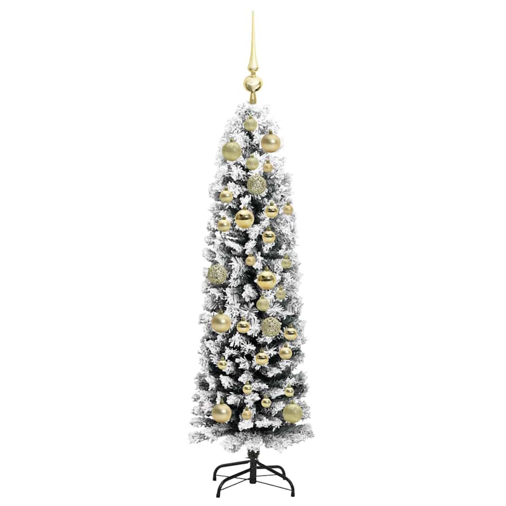Kunstig juletre med 150 LED grønn 120 cm PVC og stål og plast