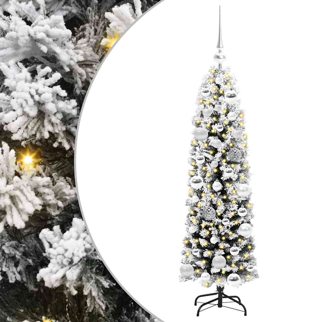 Kunstig juletre med 150 LED grønn 120 cm PVC og stål og plast