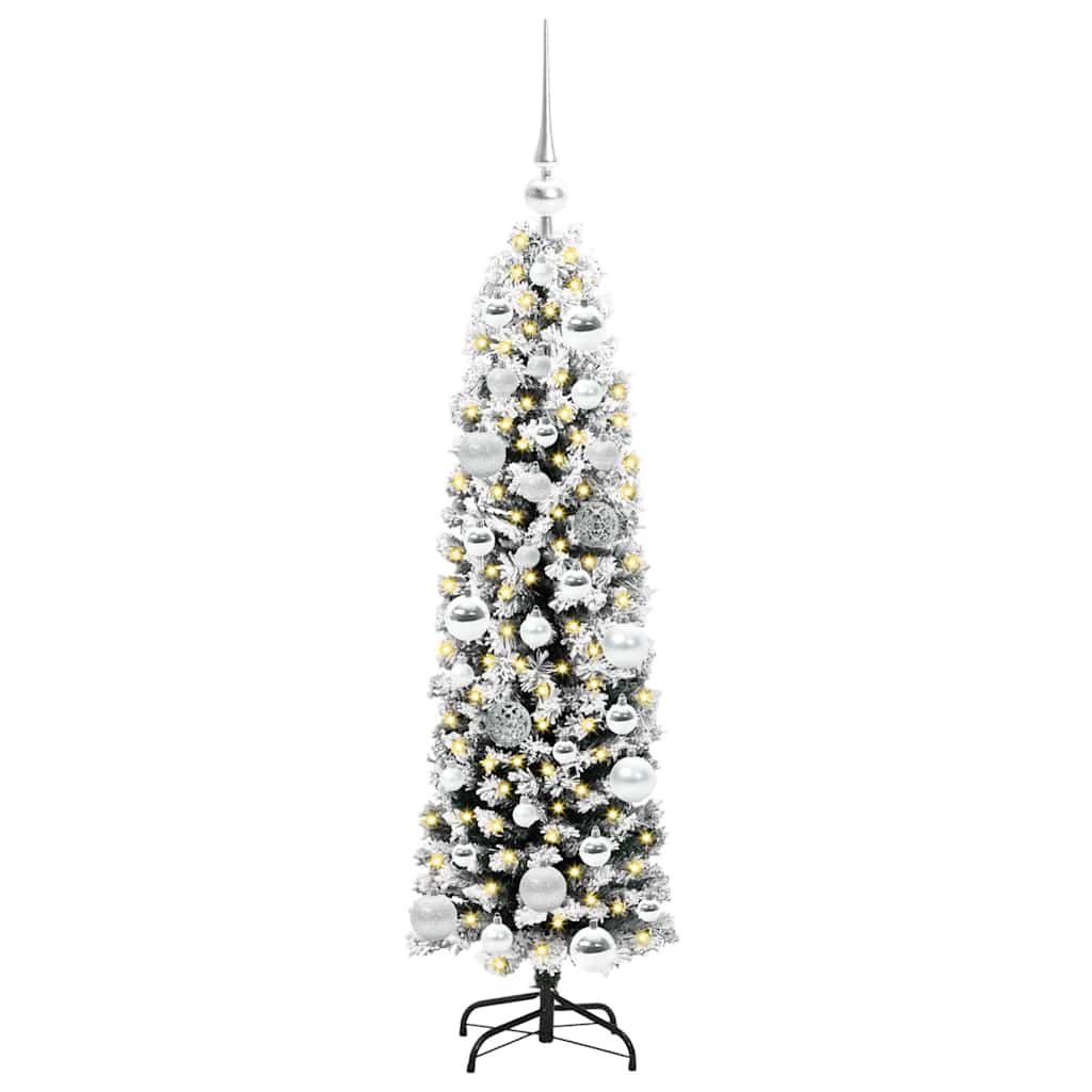 Kunstig juletre med 150 LED grønn 120 cm PVC og stål og plast