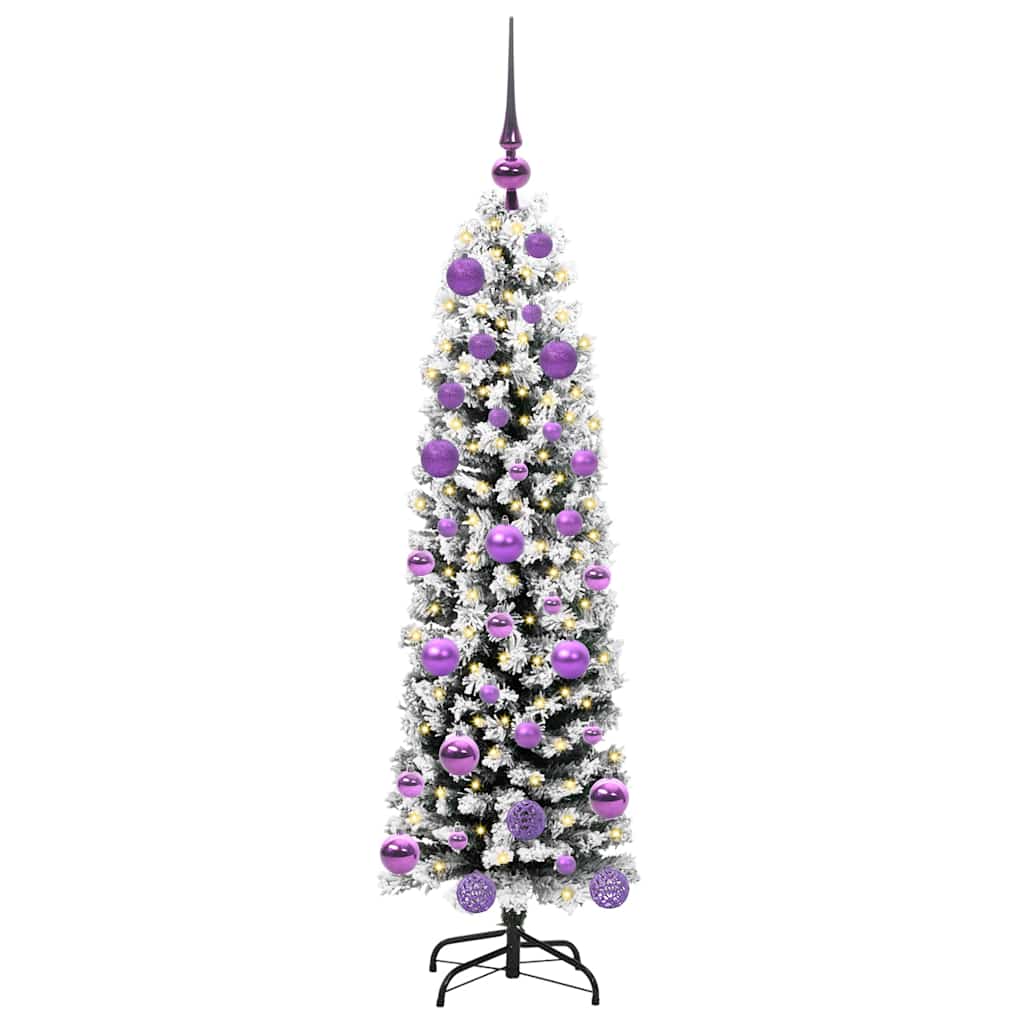Kunstig juletre med 150 LED grønn 120 cm PVC og stål og plast