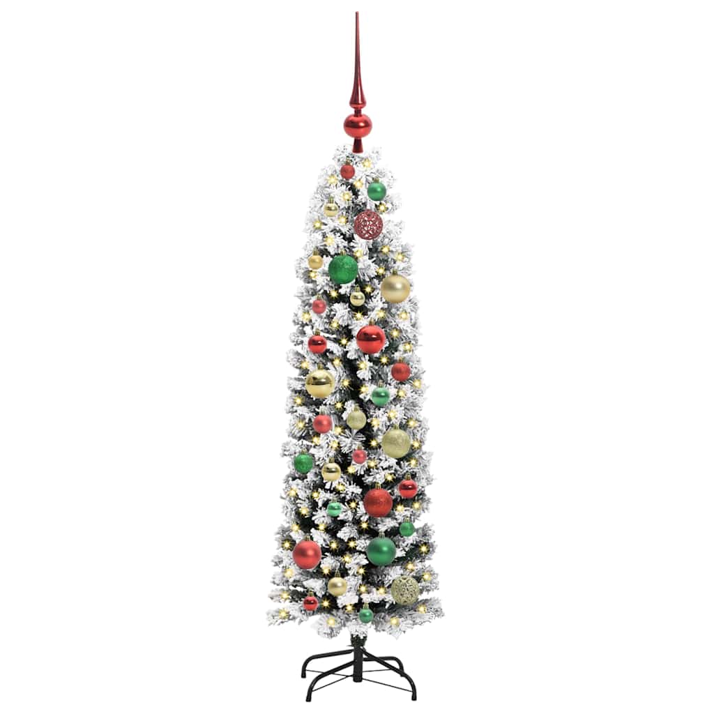 Kunstig juletre med 150 LED grønn 120 cm PVC og stål og plast